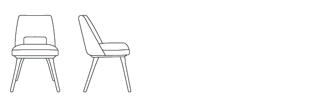 22290 – Armless Chair, with Four Leg Wood Base