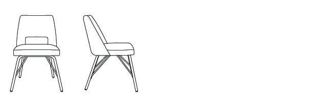 22291 – Armless Chair, with Four Leg Metal Base