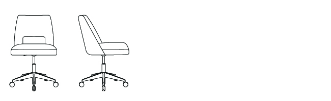 22292 – Armless Chair, with Swivel Base