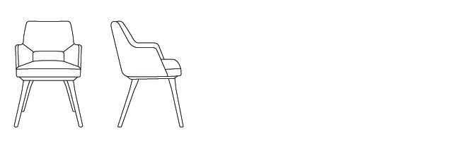 22293 – Arm Chair, with Four Leg Wood Base