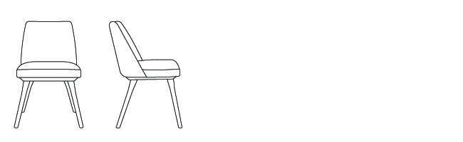 23460 – Armless Chair, with Four Leg Wood Base