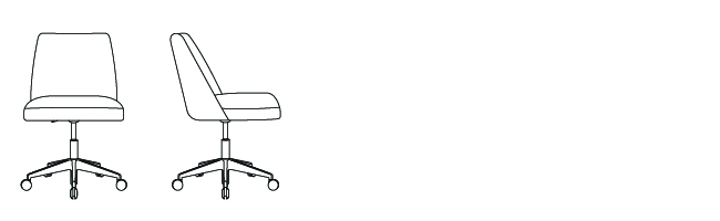23462 – Armless Chair, with Swivel Base