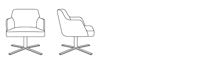23468 – Lounge Chair, with Four Leg Spoke Base
