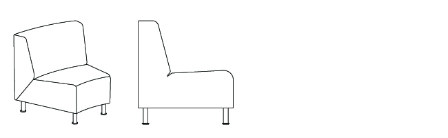 6328 – 45 Degree Curved Bench