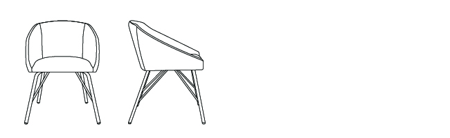 32321 – Armless Chair, with Four Leg Metal Base