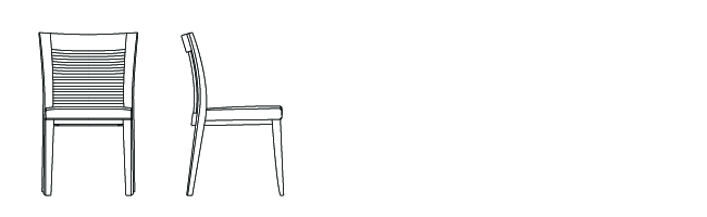 00915 – Armless Chair, with Horizontal Wood Detail