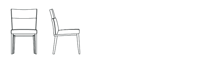 00930 – Armless Chair, with Wood Detail