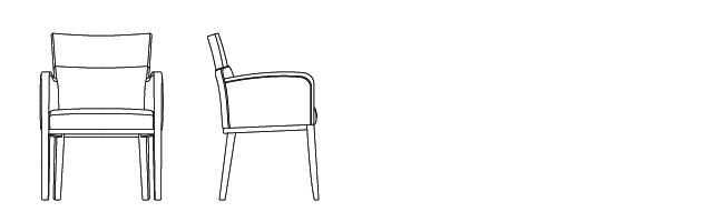 00932 – Arm Chair, with Upholstered Arms & Wood Detail