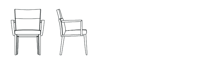 00933 – Arm Chair, with Wood Detail