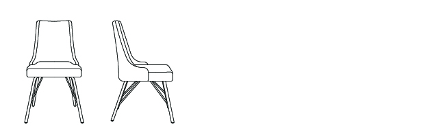 37632 – Armless Chair, with Four Leg Metal Base