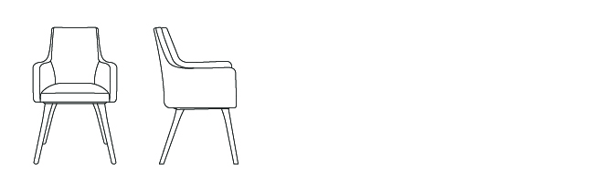 37634 – Arm Chair, with Square Four Leg Wood Base