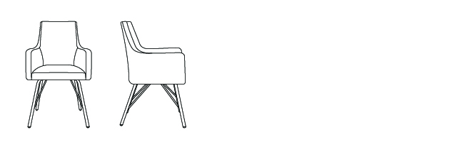 37636 – Arm Chair, with Four Leg Metal Base