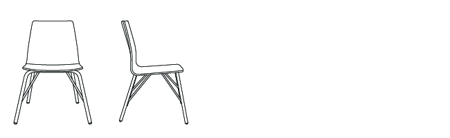 64628 – Armless Chair, with Four Leg Metal Base