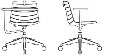 6469 – Black Finish Swivel Base, with Writing Tablet
