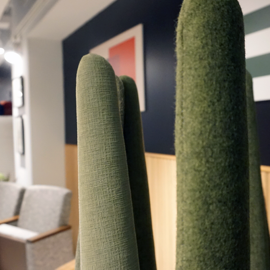 Borgo showroom seating and upholstery details